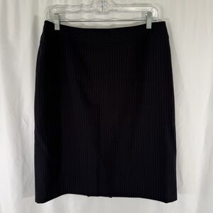 Tahari Arthur S Levine Knee Length Skirt Women's 10 Black Striped Zip Back